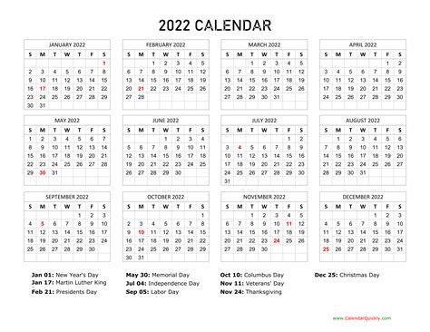 Amgen Holiday Calendar 2022